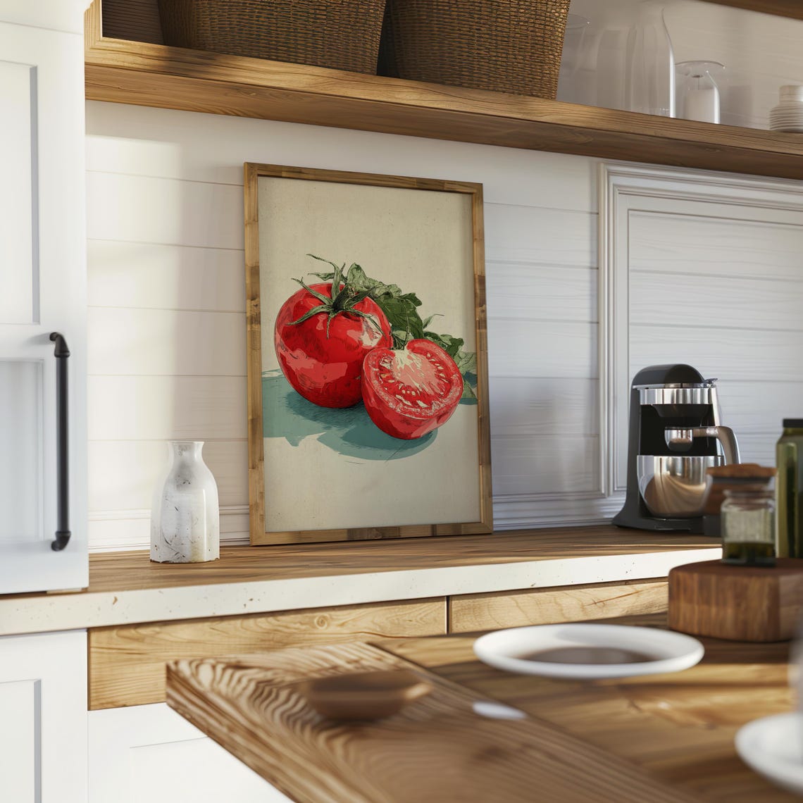 Vintage Kitchen Tomato Hand Drawn Food Illustration Wall Poster - Image 2