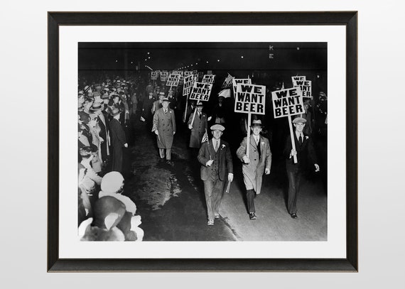 We Want Beer Prohibition Wall Art Photo Prohibition Protest March Beer Poster Kitchen Dining Pub Bar Decor Ph4