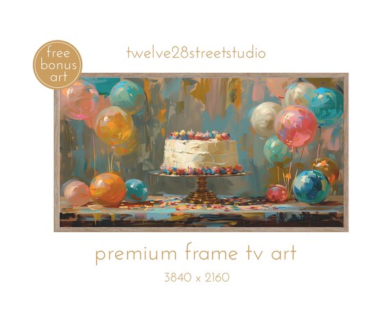 Birthday Cake Vintage Art Print, Birthday Decor