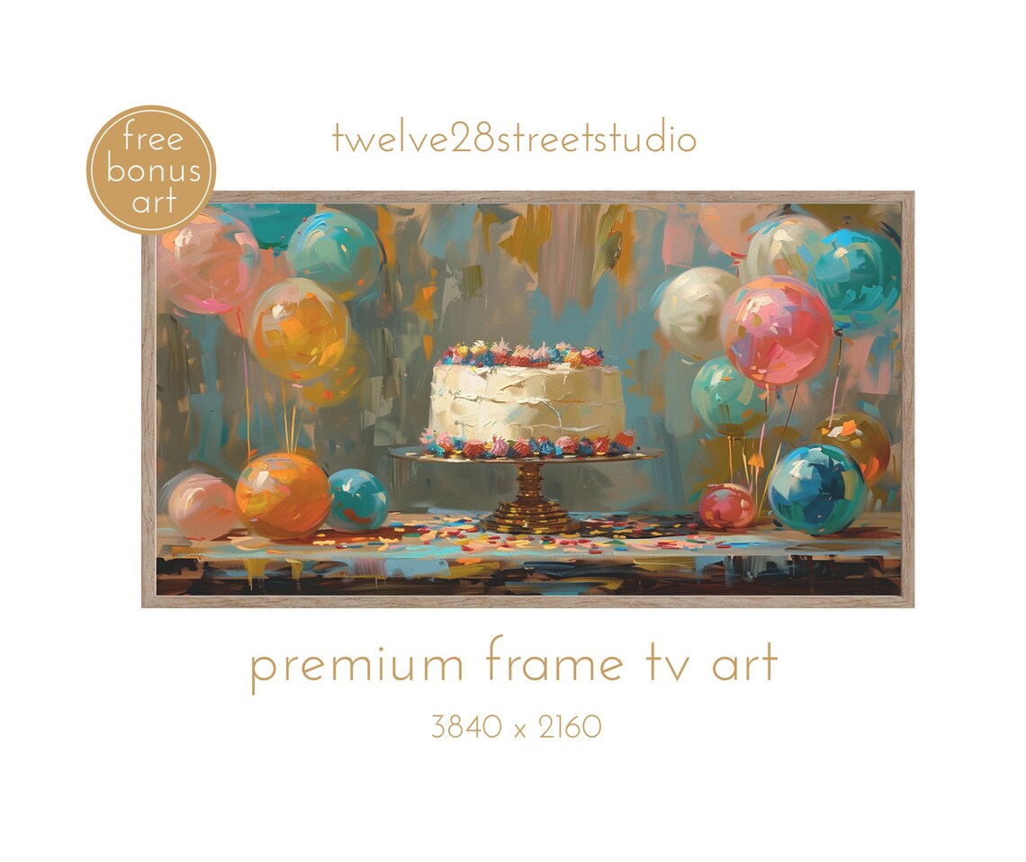 Birthday Cake Vintage Art Print, Birthday Decor