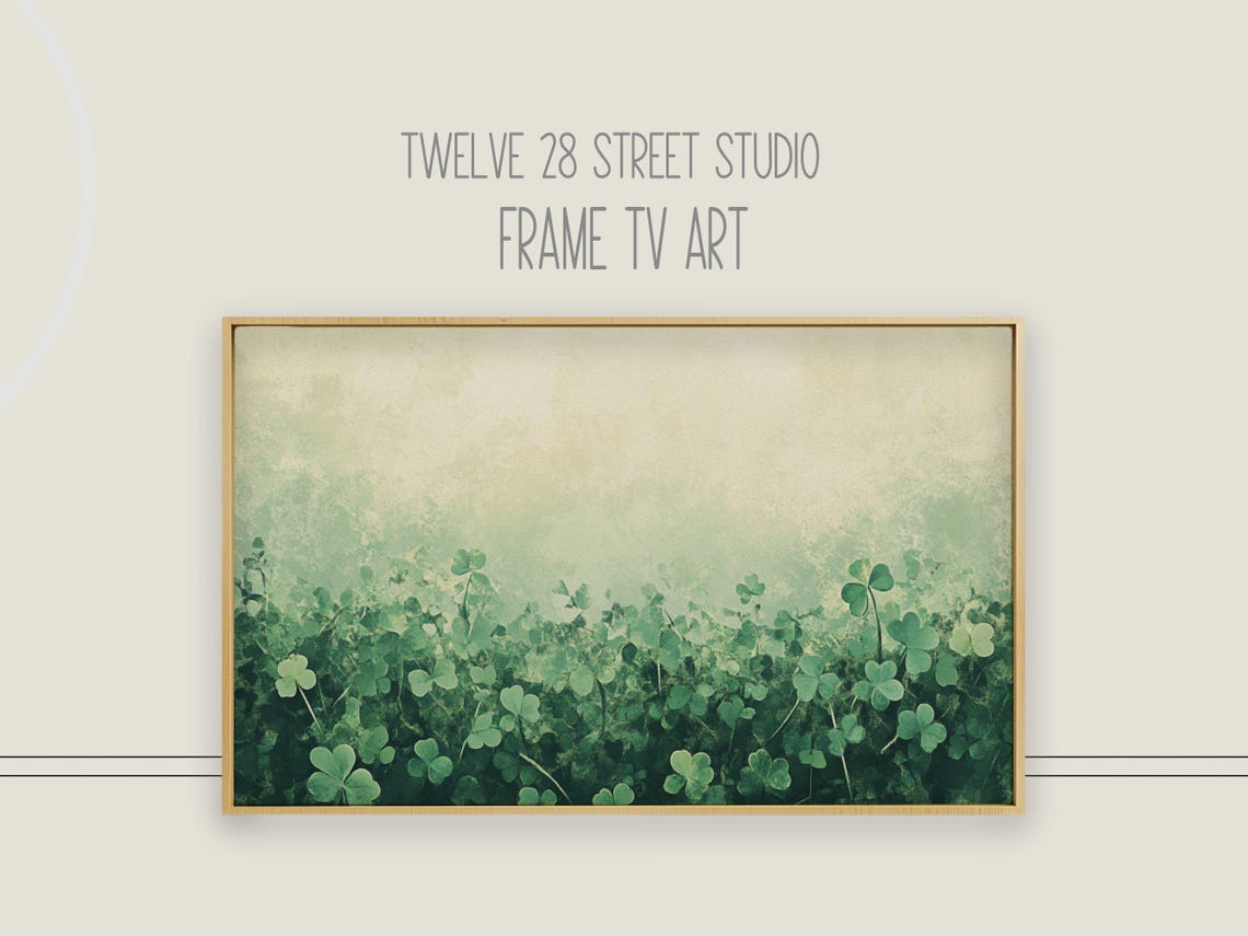 St Patricks Day Minimal Shamrock Field Abstract Green Mist Poster