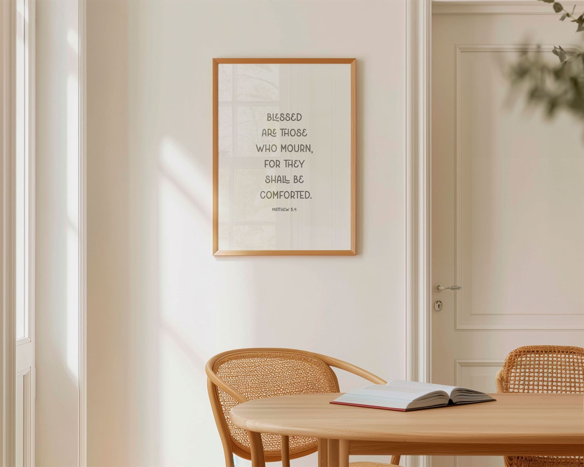 Matthew 5 4 Blessed Are Those Who Mourn Comforting Scripture Poster - Image 4
