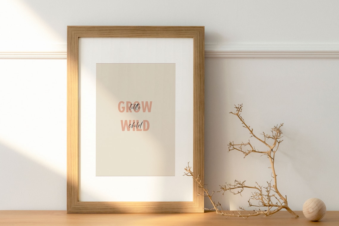 Grow Little Wild Child Nursery Kids Room Decor Poster Quote Gift - Image 4
