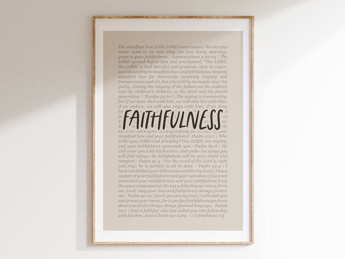 Faithfulness Fruit Of The Spirit Bible Verse Artwork Scripture Christian Poster Nursery Home Decor Instant Print