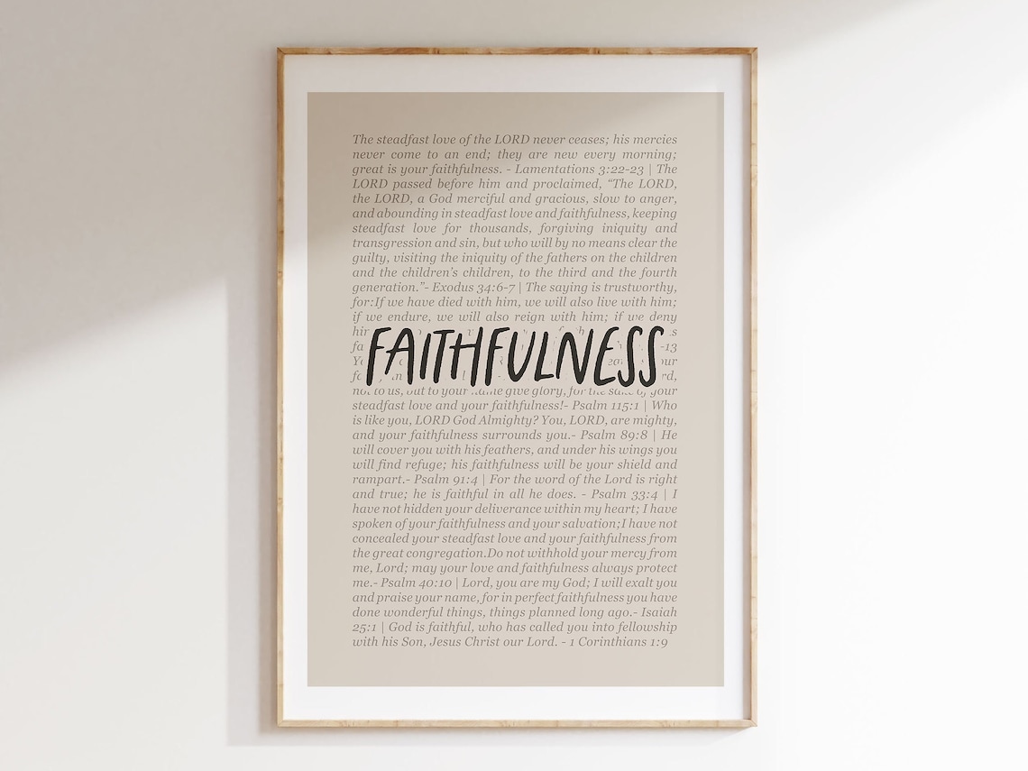 Faithfulness Fruit Of The Spirit Bible Verse Poster Nursery Decor Faith