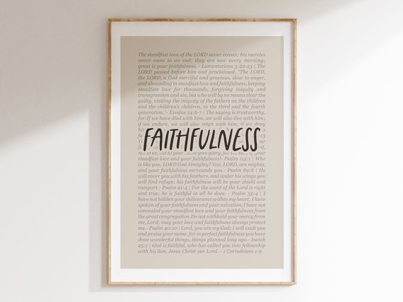 Faithfulness Fruit Of The Spirit Bible Verse Artwork Scripture Christian Poster Nursery Home Decor Instant Print