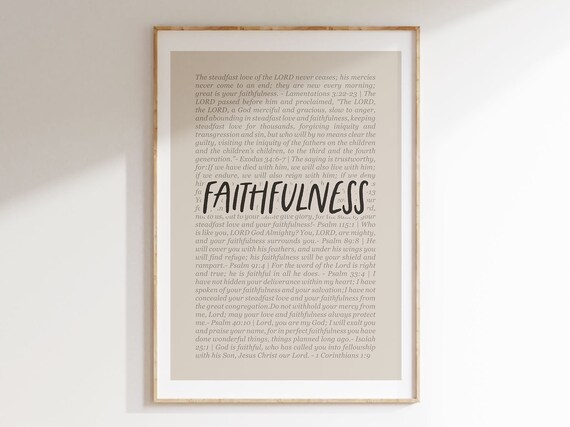 Faithfulness Fruit Of The Spirit Bible Verse Poster Nursery Decor Faith