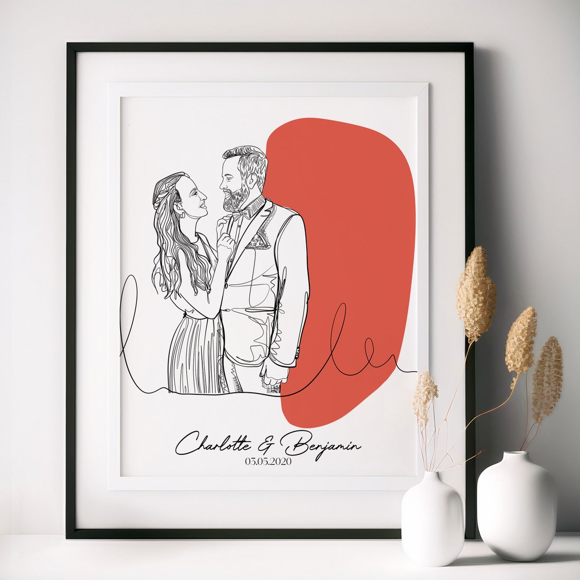 Custom Couple Line Drawing Personalized Gift For Him Custom Line Art Gift For Couple Drawing From Photo