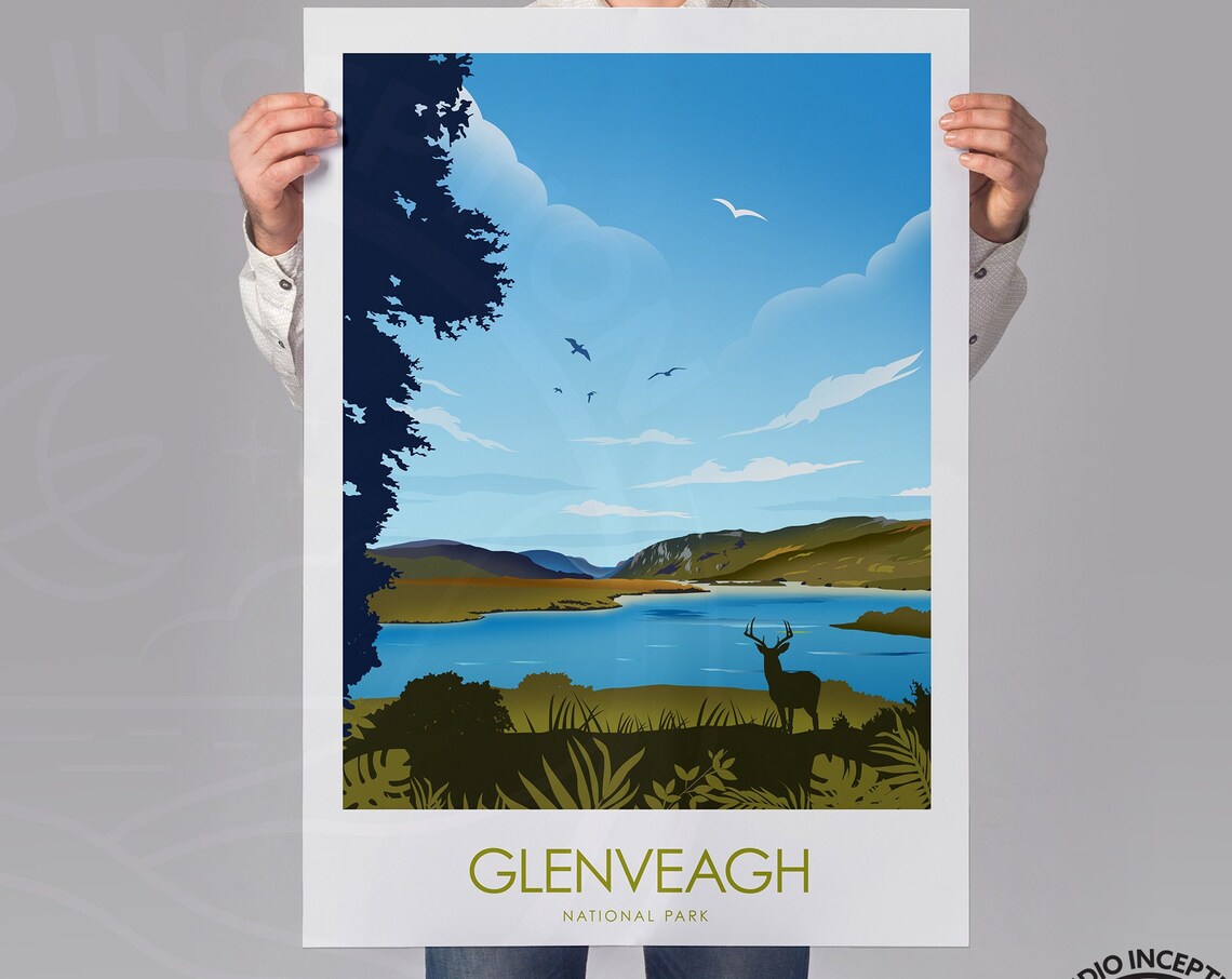 Glenveagh National Park Ireland Travel Poster - Image 3