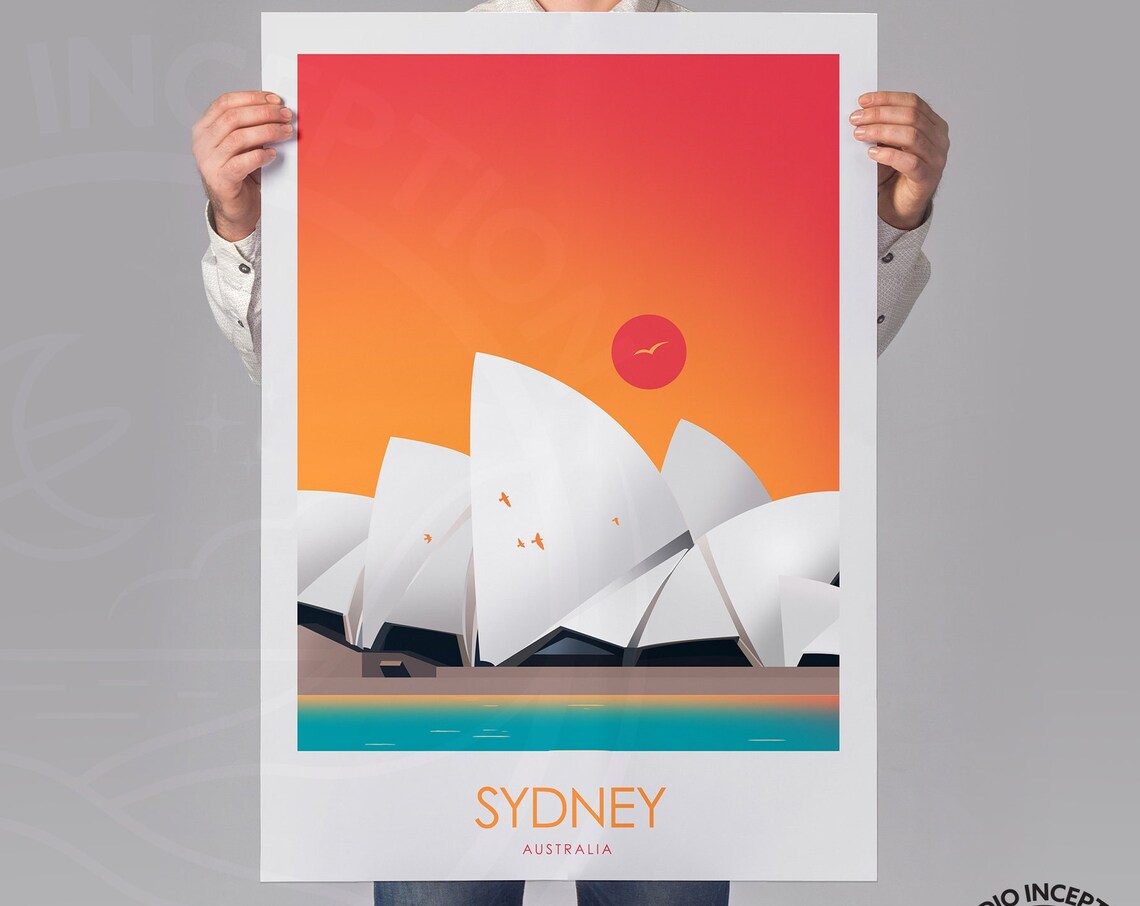Sydney Opera House Sunset Travel Poster, Skyline - Image 2