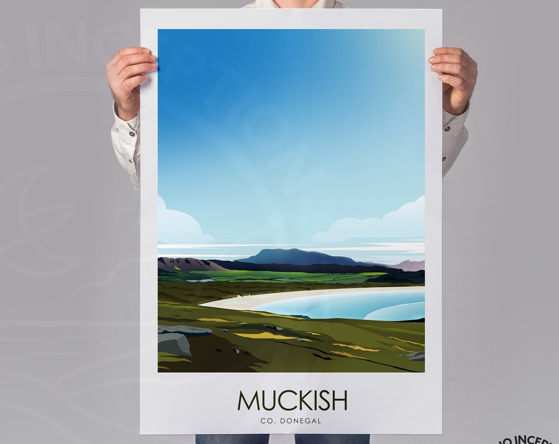 Donegal Travel Poster, Muckish Mountain Ireland - Image 3