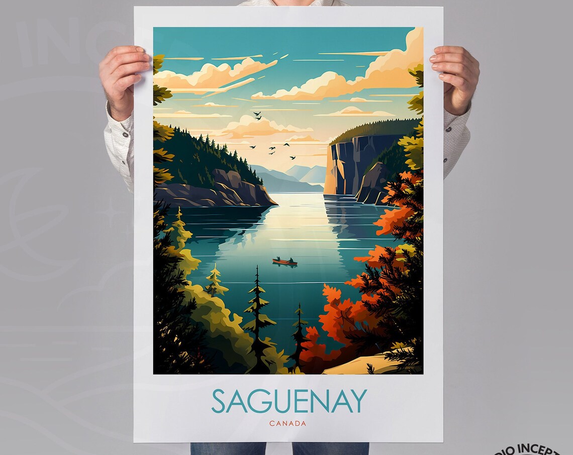 Saguenay Fjord Canada Travel Poster, Quebec Art Print - Image 2