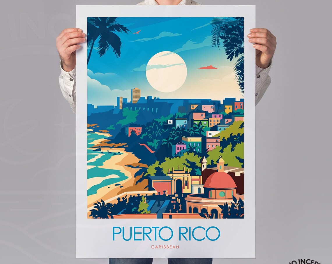 Caribbean Puerto Rico Minimalist Travel Poster - Image 2