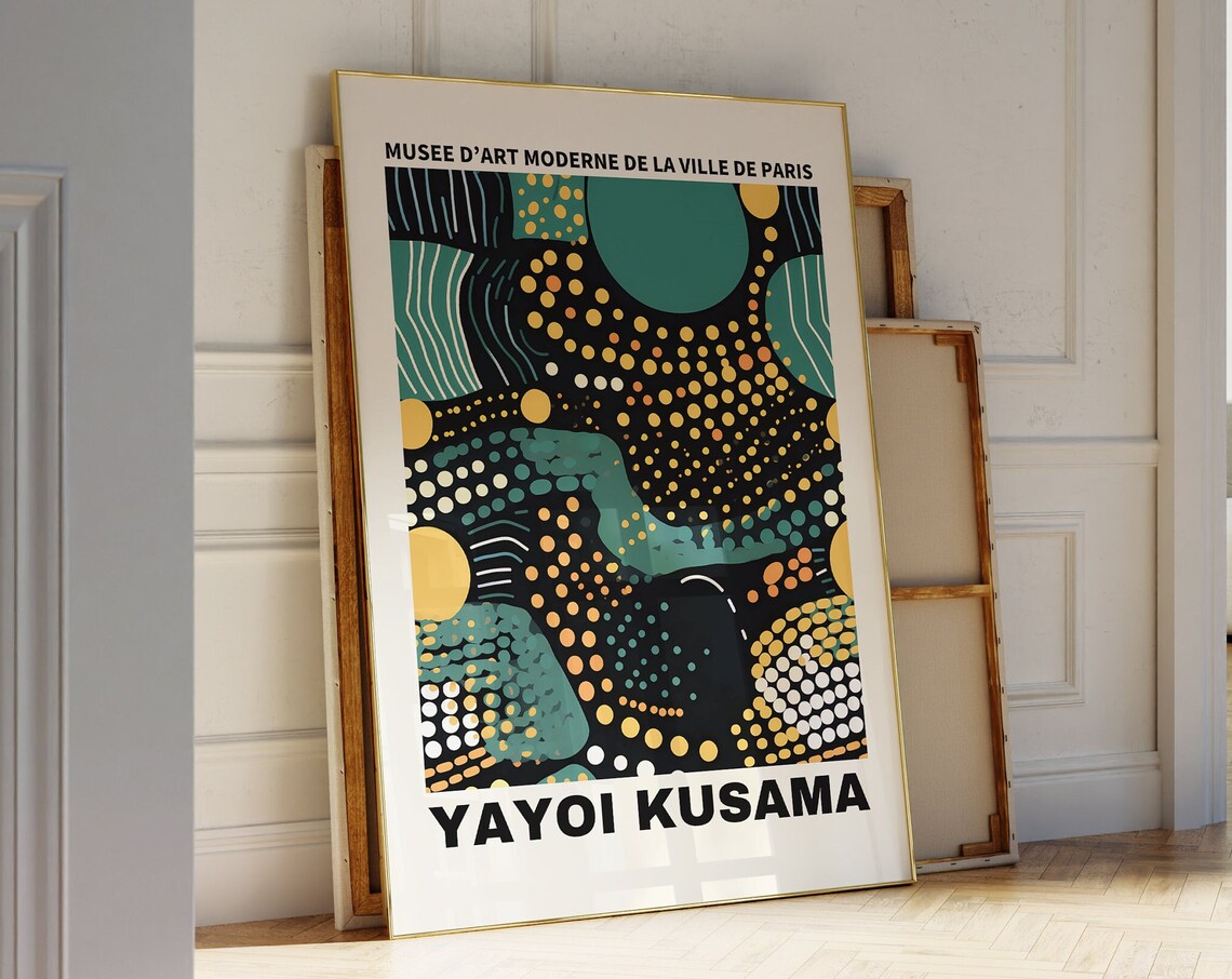 Yayoi Kusama Inspired Japanese Abstract Poster