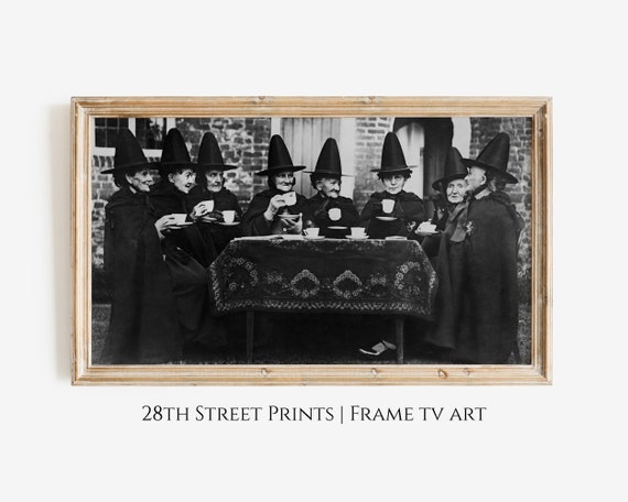 Vintage Halloween Witches Wall Art, Witch Party Poster