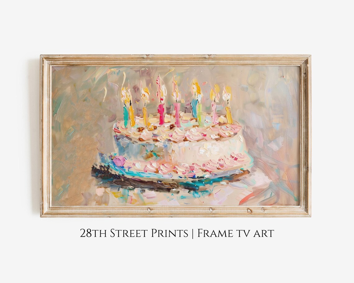 Birthday Cake Fun Art Print, Kids Birthday Decor