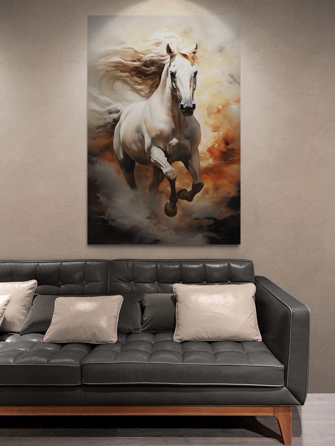Chestnut Horse Portrait Painting Equine Head Animal Decor Wall Art - Image 2