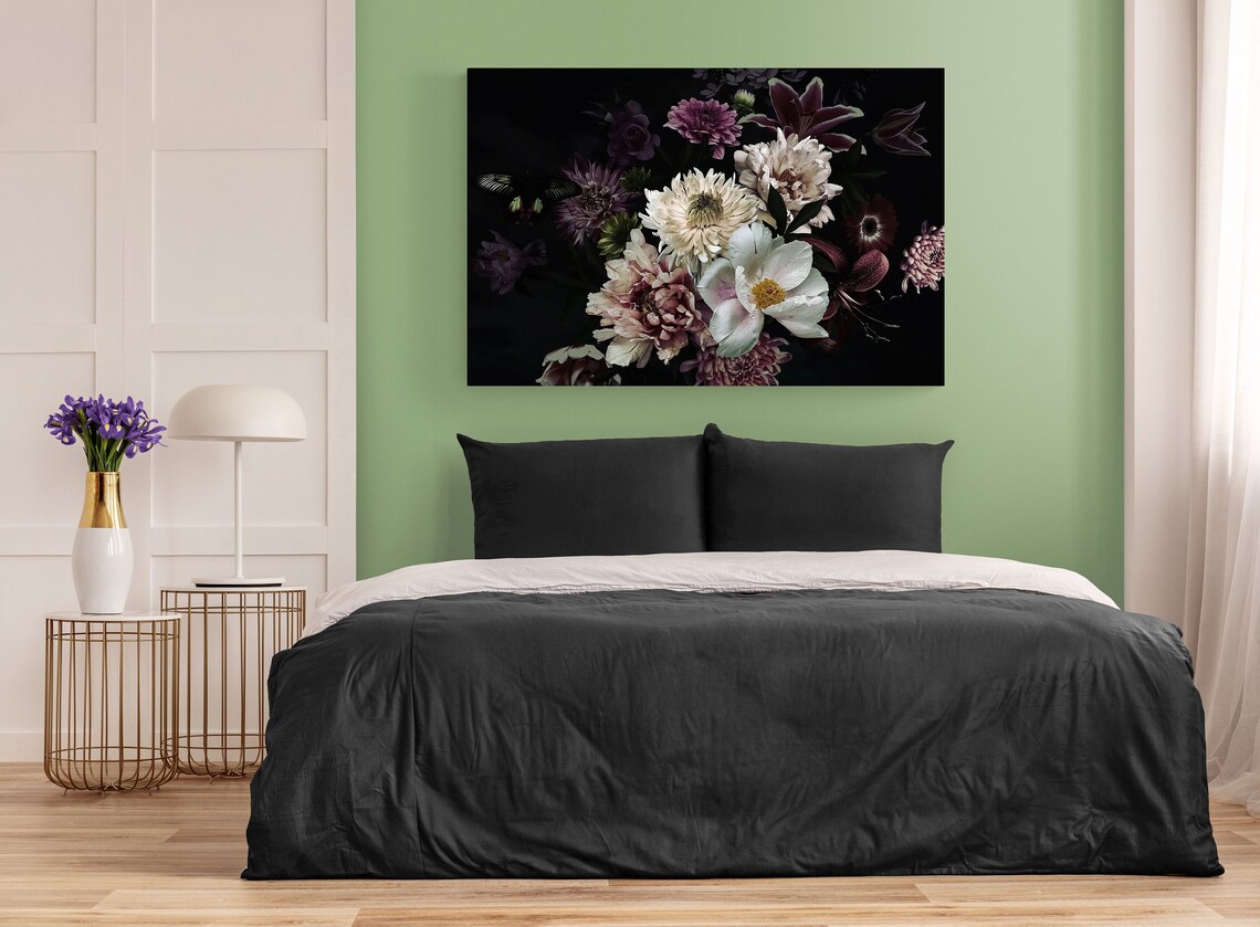 Pink Purple Floral Botanical Modern Flower Painting Colorful Wall Art - Image 2