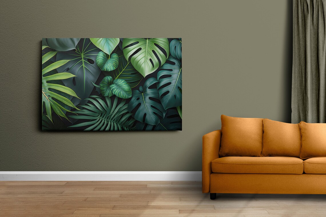Lush Green Tropical Monstera Leaves Dense Jungle Botanical Poster - Image 3