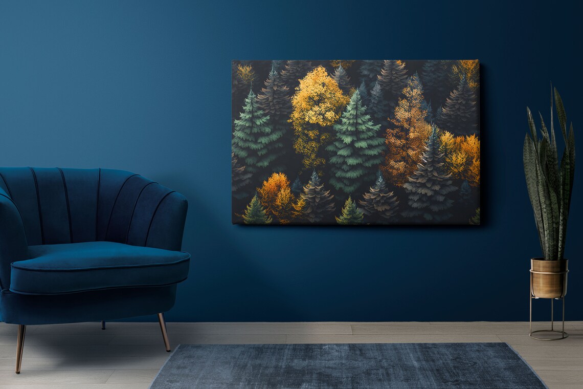 Forest Pine Trees Art Print, Inspiring Nature Painting - Image 3