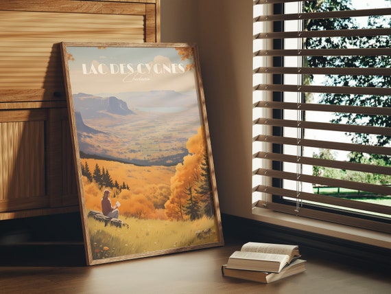Print Lac Des Cygnes Charlevoix Qubec Hike Sepaq Poster Provincial Park Mountain Saint Laurent Fall Automne Maple Leaf