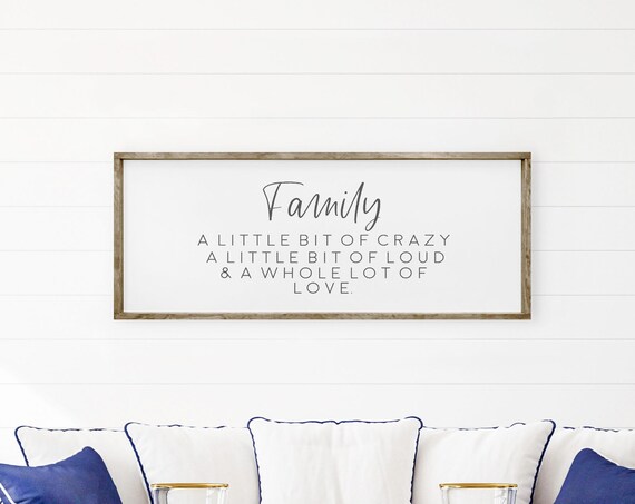 Family A Little Bit Of Crazy Name Sign, Art Print