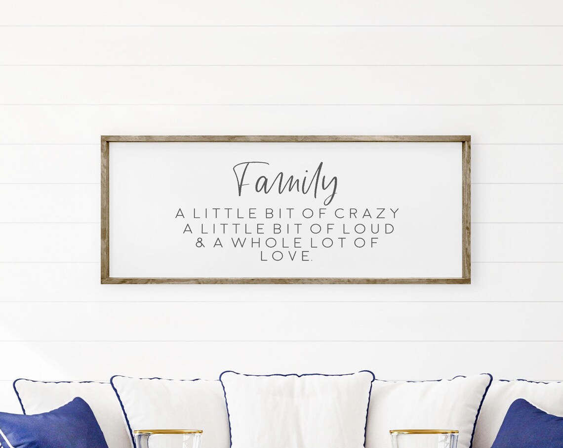 Family A Little Bit Of Crazy Name Sign, Art Print