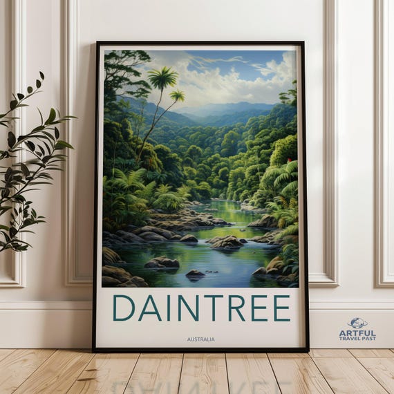 Daintree Wall Art Print Nature Landscape Poster Tropical Forest Artwork Scenic River View Australia Travel Decor