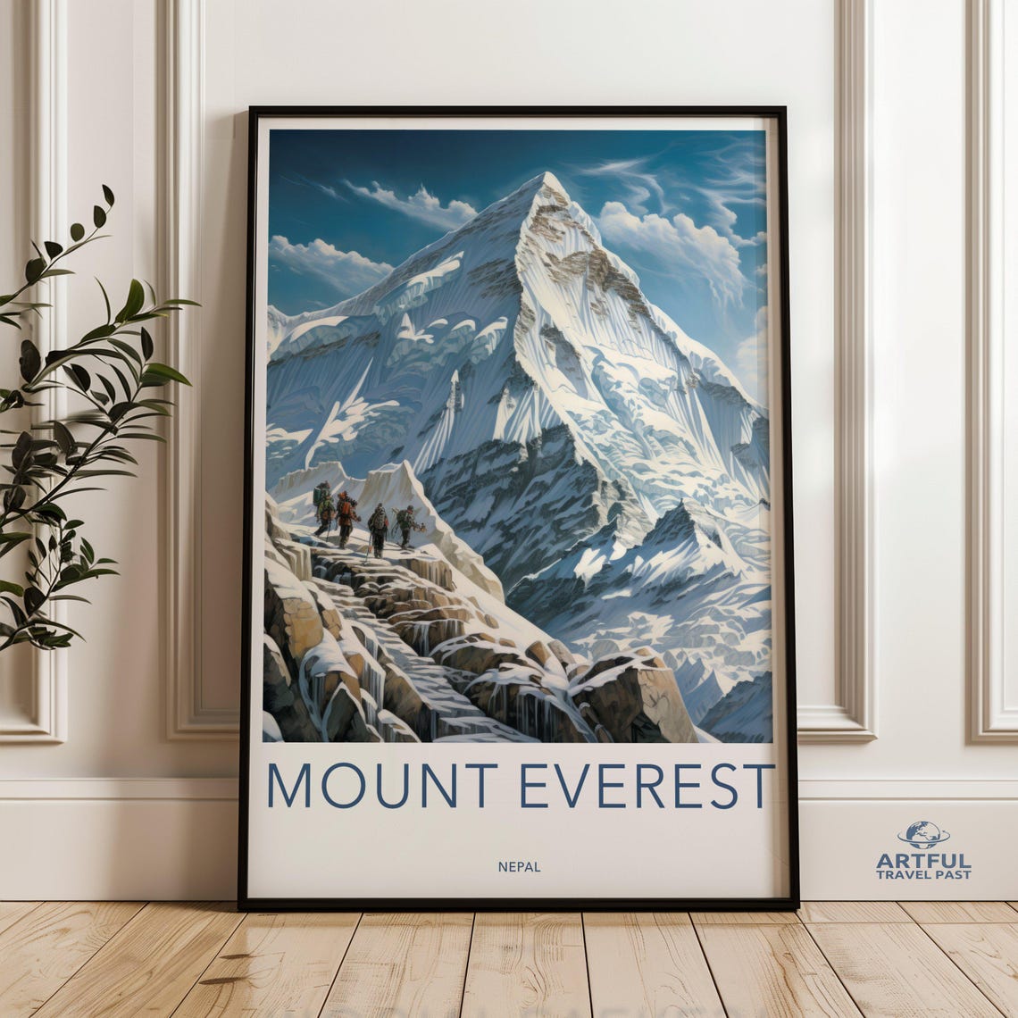 Mount Everest Wall Art Print Mountain Climbing Home Decor Snowcapped Peak Artwork Adventure Landscape Poster For Room