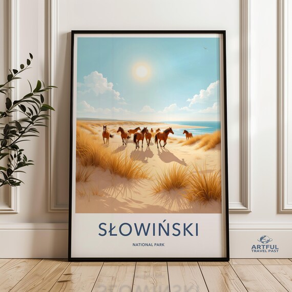 Slowinski National Park Poland Wild Horses Beach Dunes Poster