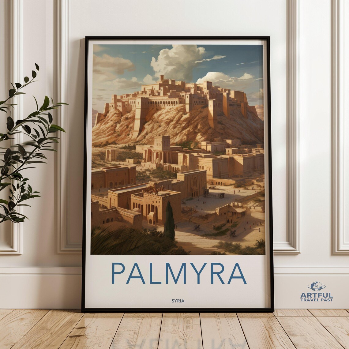 Palmyra Syria Ancient Desert Stone City Vintage Travel Poster