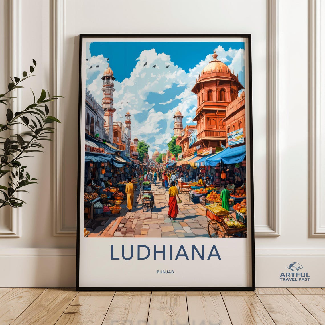 Ludhiana Punjab India Wall Art City Street Scene Marketplace Travel Photography Print Architecture Home Decor