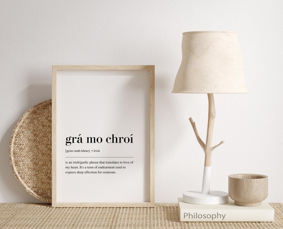 Gr Mo Chro Irish Sayings Art Print, Ireland Poster - Image 3