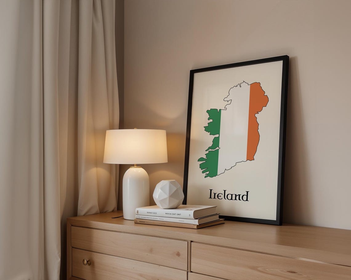 Ireland Map Irish Flag Tricolor Celtic Wall Art Decor Poster - Image 3