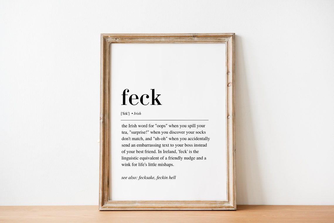 Feck Irish Slang Definition Funny Dictionary Decor Art Poster - Image 2