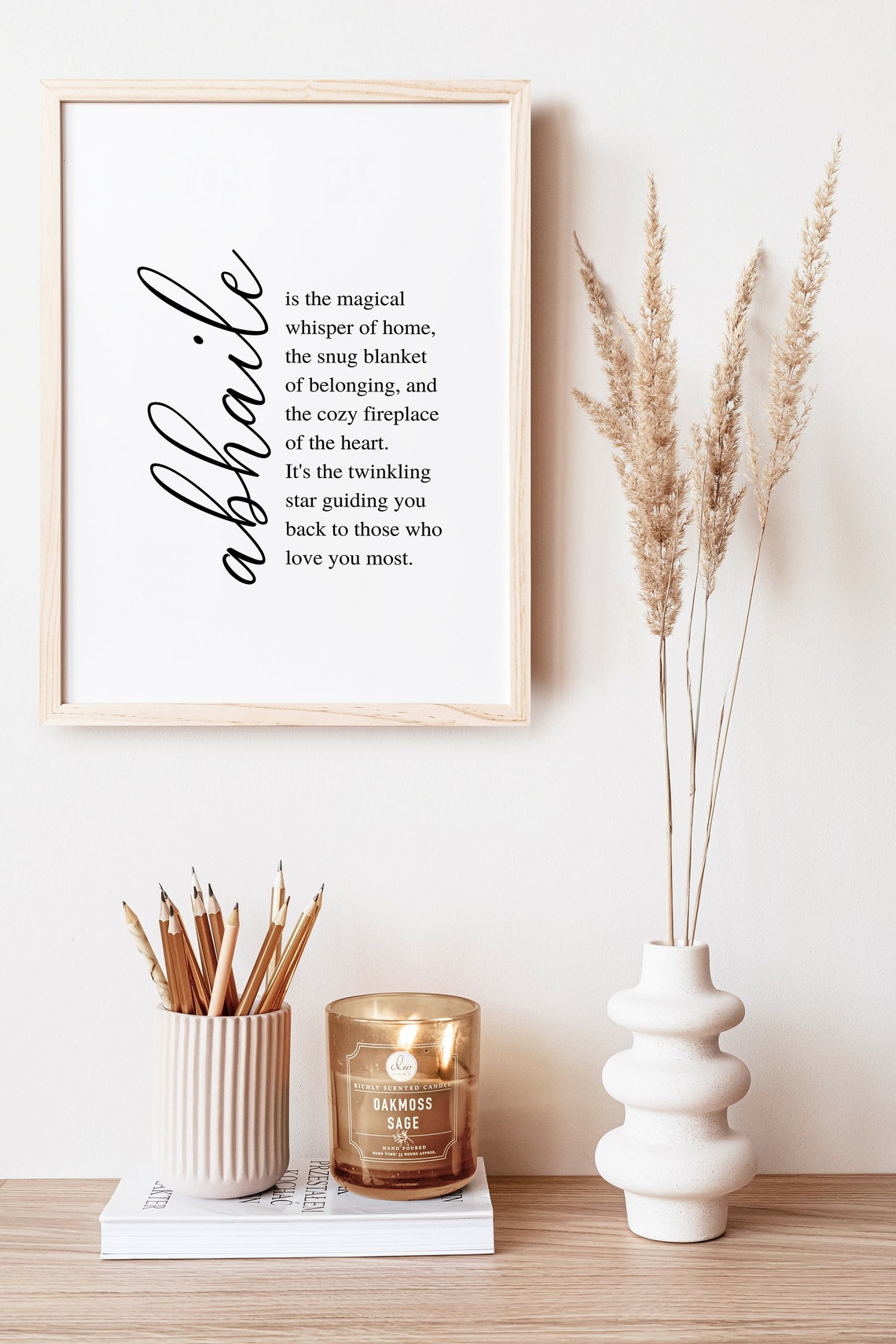 Abhaile Definition Irish Word for Home Script Typography Poster - Image 5