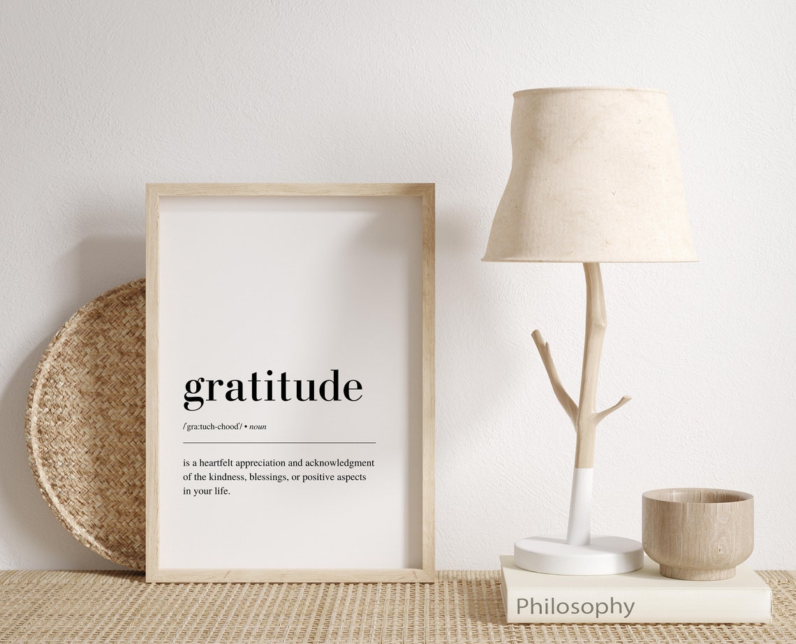 Gratitude Definition Positive Quote Thankful Home Decor Art Poster - Image 4