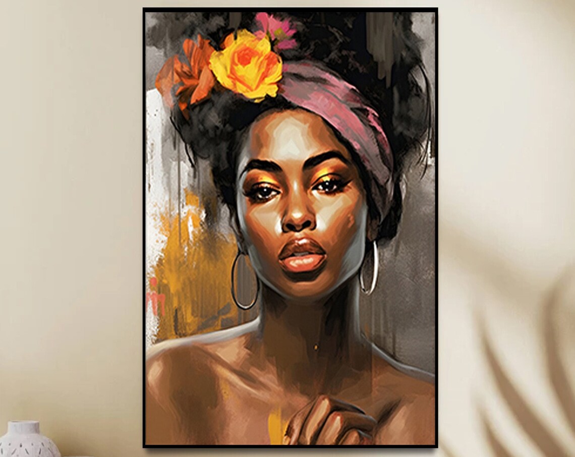 African Woman Art Poster, Africa Wall Art