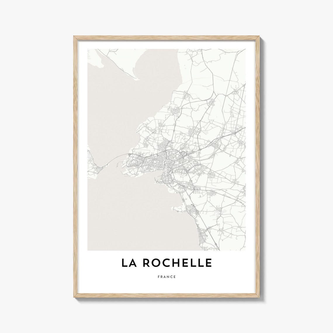 La Rochelle France Minimalist Coastal City Map Print Harbor Wall Decor