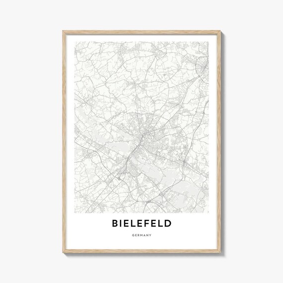 Bielefeld Germany Modern Minimalist City Street Map Line Art Print