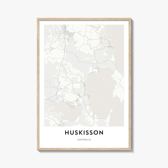 Huskisson Australia Minimal Coastal Street Map Art Poster Gift