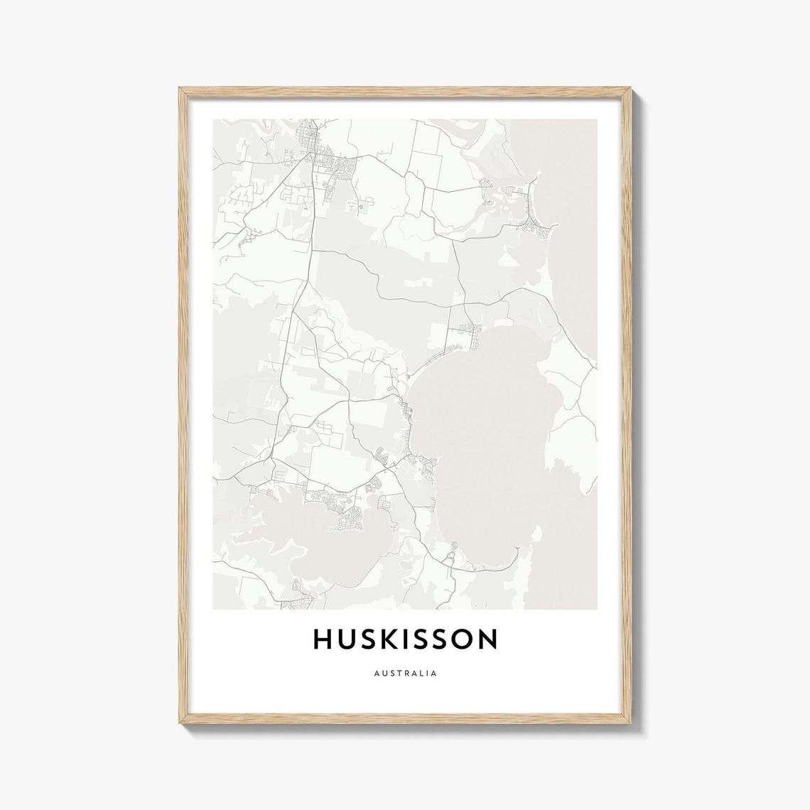 Huskisson Australia Minimal Coastal Street Map Art Poster Gift