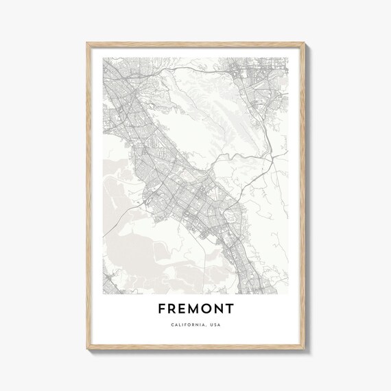 Fremont California USA Minimalist City Street Map Art Poster