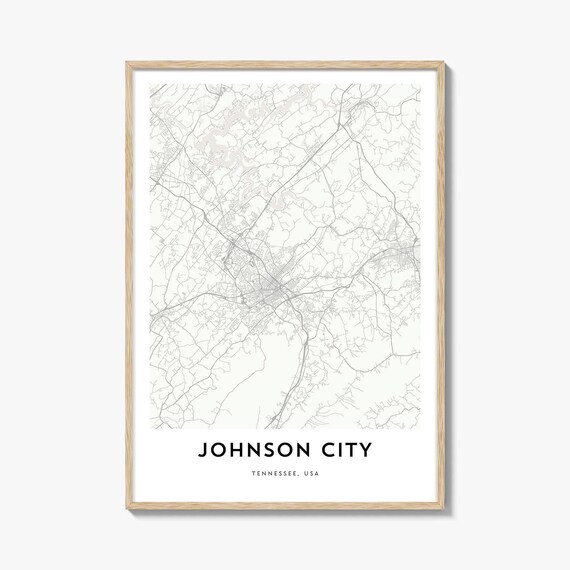 Johnson City Tennessee USA Minimalist Street Map Wall Poster