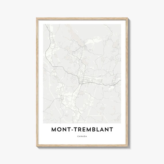 Mont-Tremblant Canada Minimalist Neutral City Street Map Art Poster