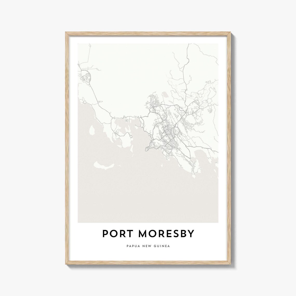 Port Moresby Papua New Guinea Harbor City Street Map Travel Poster