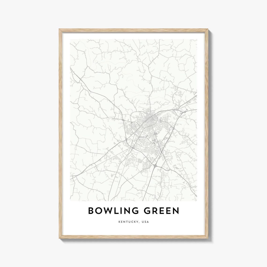 Bowling Green Kentucky Minimalist City Map Street Art Poster