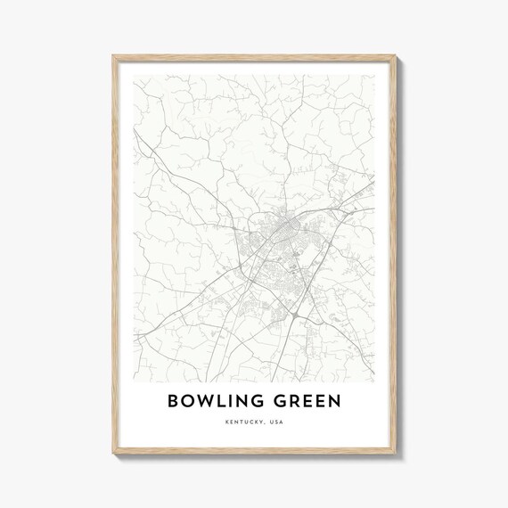 Bowling Green Kentucky Minimalist City Map Street Art Poster