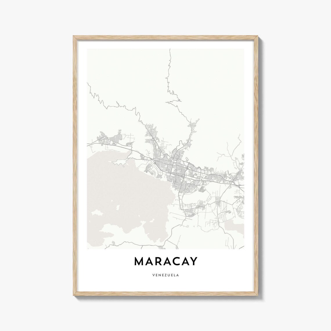 Maracay Venezuela Minimalist Street Map Fine Line City Art Poster