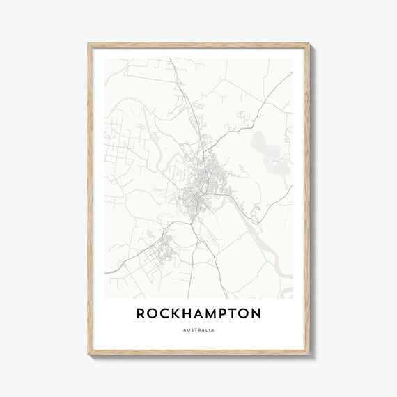 Rockhampton Australia Fitzroy River Minimalist City Map Poster